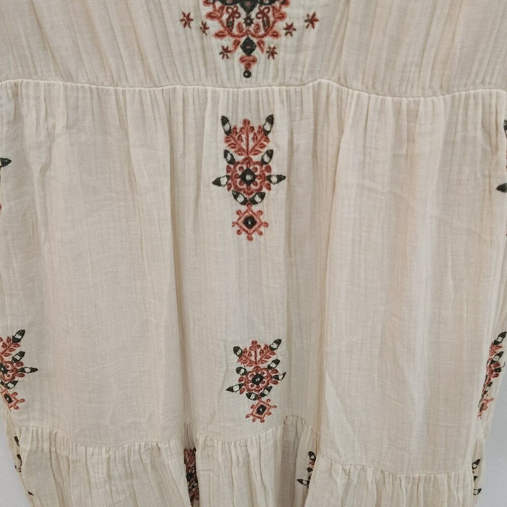 Soft Surroundings Womens Medium Dress Maxi Floral Boho Embroidered Cotton - Picture 5 of 9